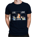 Live Love Laugh Bluey - Mens Premium T-Shirts RIPT Apparel Small / Midnight Navy