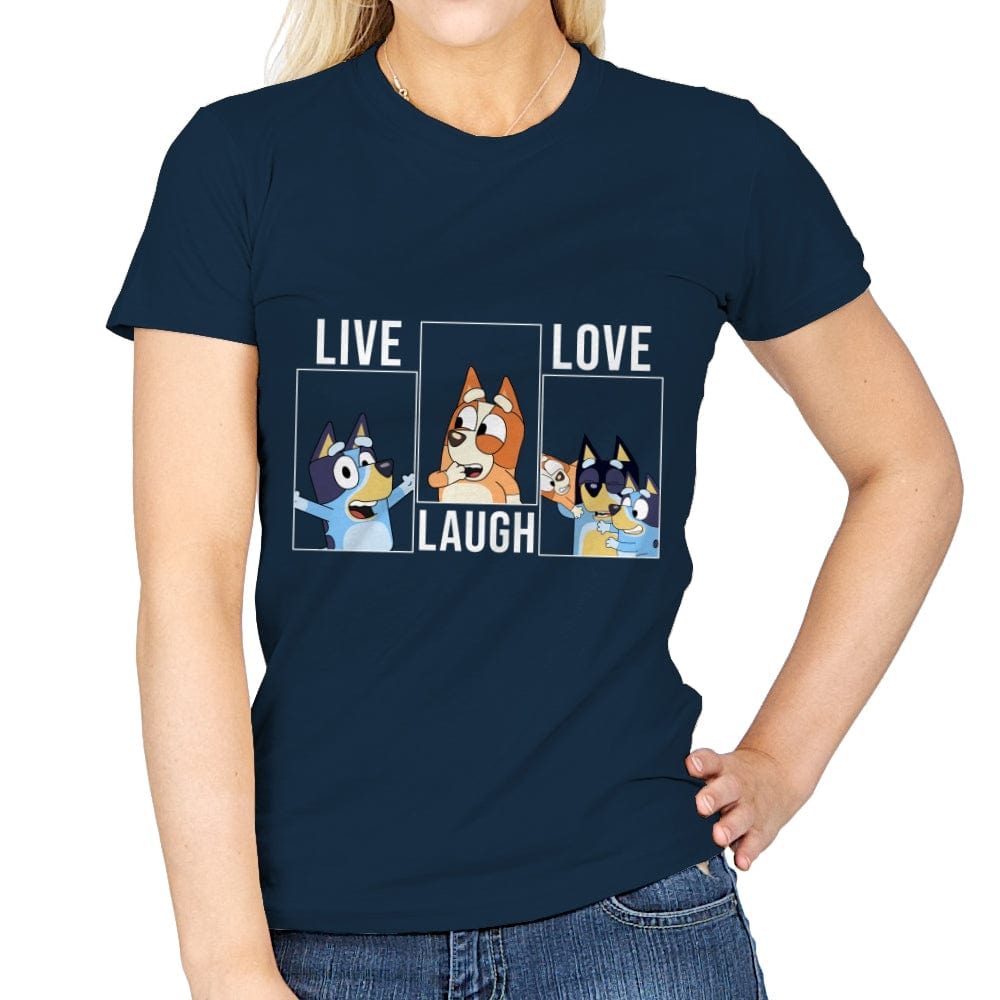 Live Love Laugh Bluey - Womens T-Shirts RIPT Apparel Small / Navy