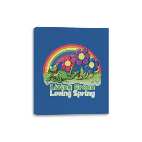 Living Green, Loving Spring - Canvas Wraps Canvas Wraps RIPT Apparel 8x10 / Royal