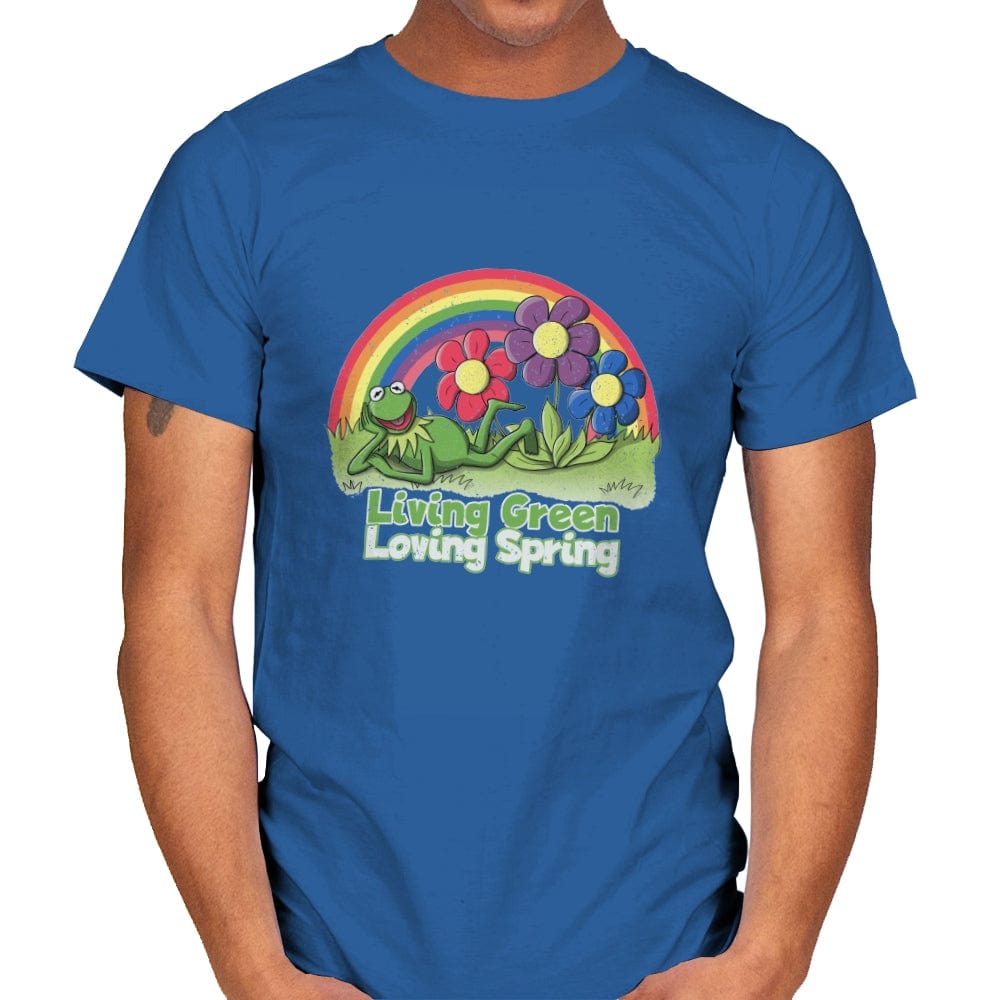 Living Green, Loving Spring - Mens T-Shirts RIPT Apparel Small / Royal