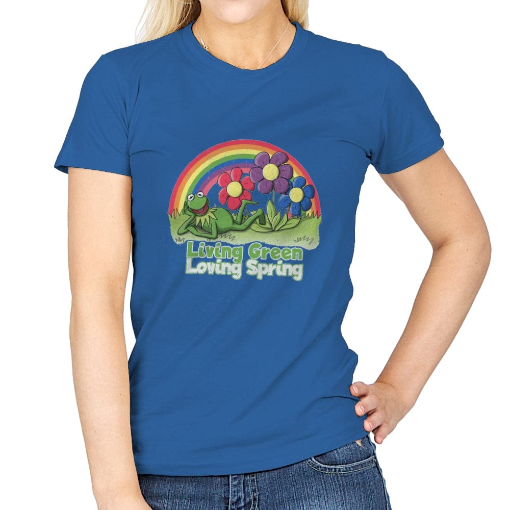 Living Green, Loving Spring - Womens T-Shirts RIPT Apparel Small / Royal