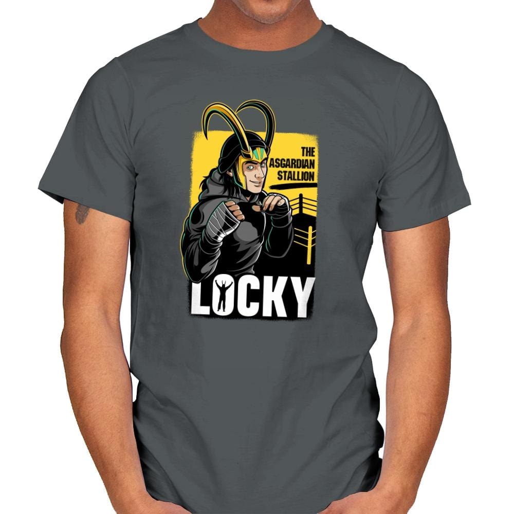 Locky - Mens T-Shirts RIPT Apparel Small / Charcoal