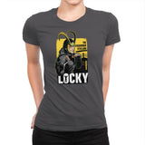 Locky - Womens Premium T-Shirts RIPT Apparel Small / Heavy Metal