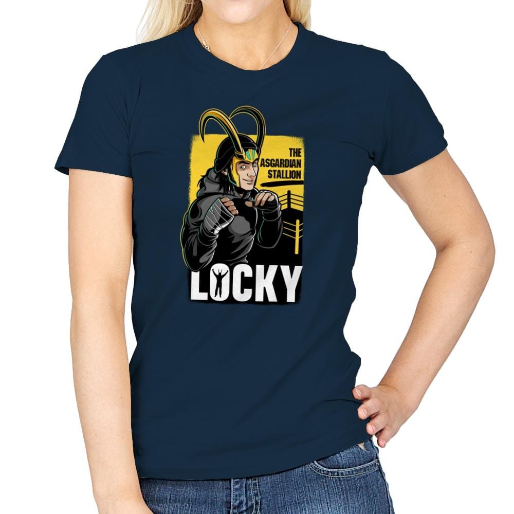 Locky - Womens T-Shirts RIPT Apparel Small / Navy