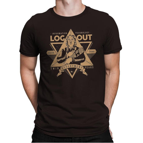 Log Out - Mens Premium T-Shirts RIPT Apparel Small / Dark Chocolate