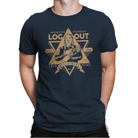 Log Out - Mens Premium T-Shirts RIPT Apparel Small / Indigo