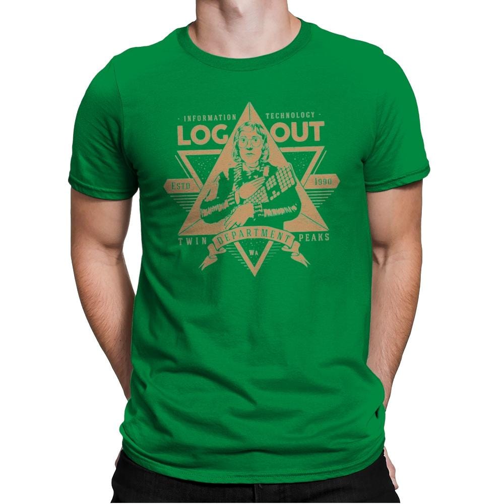 Log Out - Mens Premium T-Shirts RIPT Apparel Small / Kelly Green