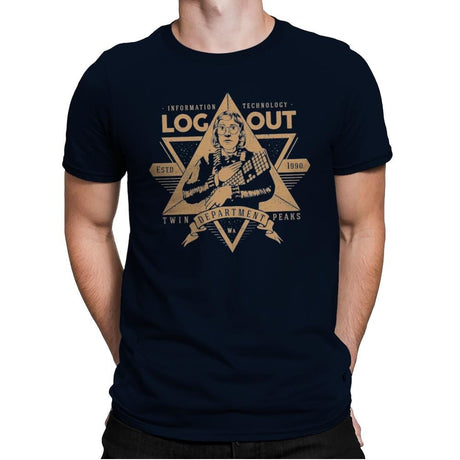 Log Out - Mens Premium T-Shirts RIPT Apparel Small / Midnight Navy