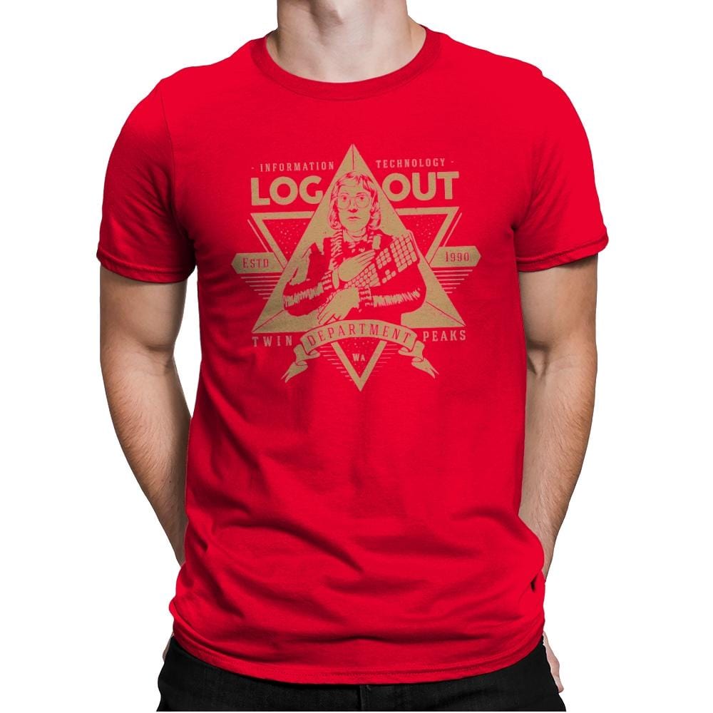 Log Out - Mens Premium T-Shirts RIPT Apparel Small / Red