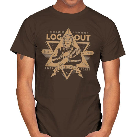 Log Out - Mens T-Shirts RIPT Apparel Small / Dark Chocolate