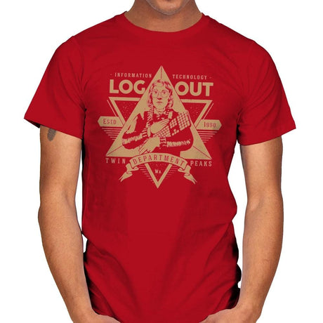 Log Out - Mens T-Shirts RIPT Apparel Small / Red