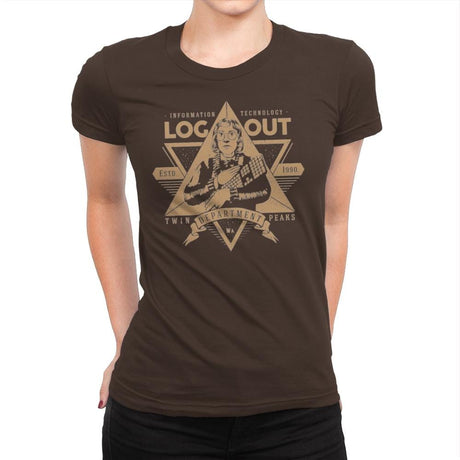 Log Out - Womens Premium T-Shirts RIPT Apparel Small / Dark Chocolate