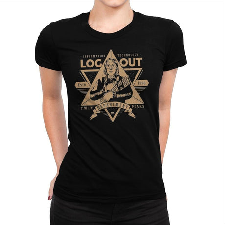 Log Out - Womens Premium T-Shirts RIPT Apparel Small / Indigo
