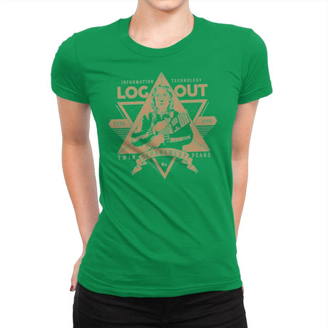 Log Out - Womens Premium T-Shirts RIPT Apparel Small / Kelly Green