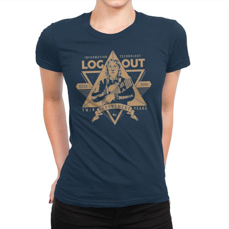 Log Out - Womens Premium T-Shirts RIPT Apparel Small / Midnight Navy