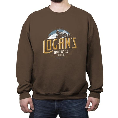 Logan's Motorcycle Repair - Crew Neck Sweatshirt Crew Neck Sweatshirt RIPT Apparel