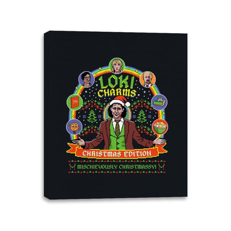 Loki Charms Christmas Edition - Canvas Wraps Canvas Wraps RIPT Apparel 11x14 / Black