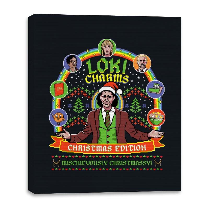 Loki Charms Christmas Edition - Canvas Wraps Canvas Wraps RIPT Apparel 16x20 / Black