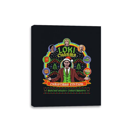Loki Charms Christmas Edition - Canvas Wraps Canvas Wraps RIPT Apparel 8x10 / Black