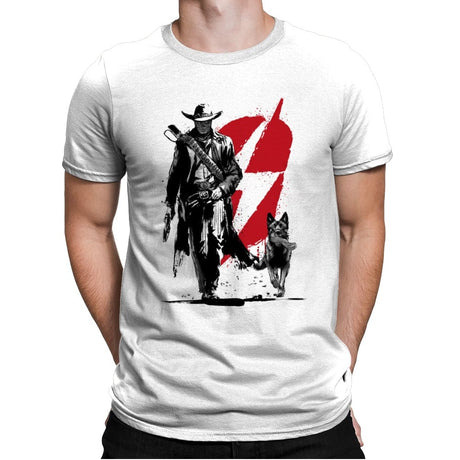 Lone Ghoul and Cub - Mens Premium T-Shirts RIPT Apparel Small / White