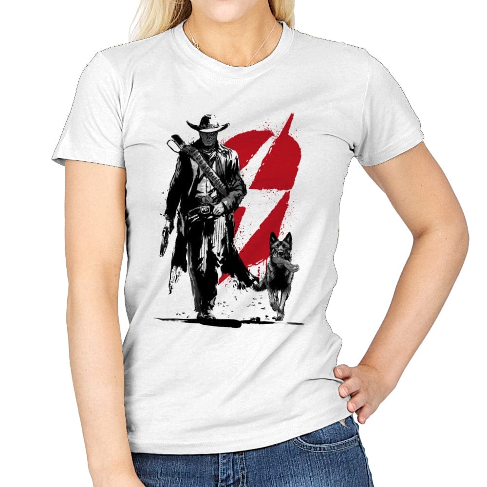 Lone Ghoul and Cub - Womens T-Shirts RIPT Apparel Small / White