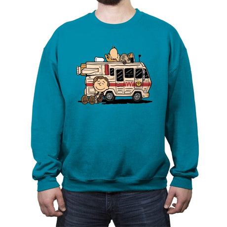Lone Star and Barf - Crew Neck Sweatshirt Crew Neck Sweatshirt RIPT Apparel Small / Antique Sapphire
