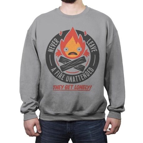 Lonely Fire Demon - Crew Neck Sweatshirt Crew Neck Sweatshirt RIPT Apparel