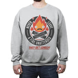 Lonely Fire Demon - Crew Neck Sweatshirt Crew Neck Sweatshirt RIPT Apparel Small / Sport Gray