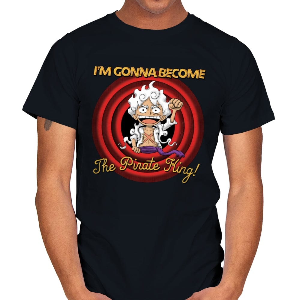 Looney Luffy Pirate King - Mens T-Shirts RIPT Apparel Small / Black