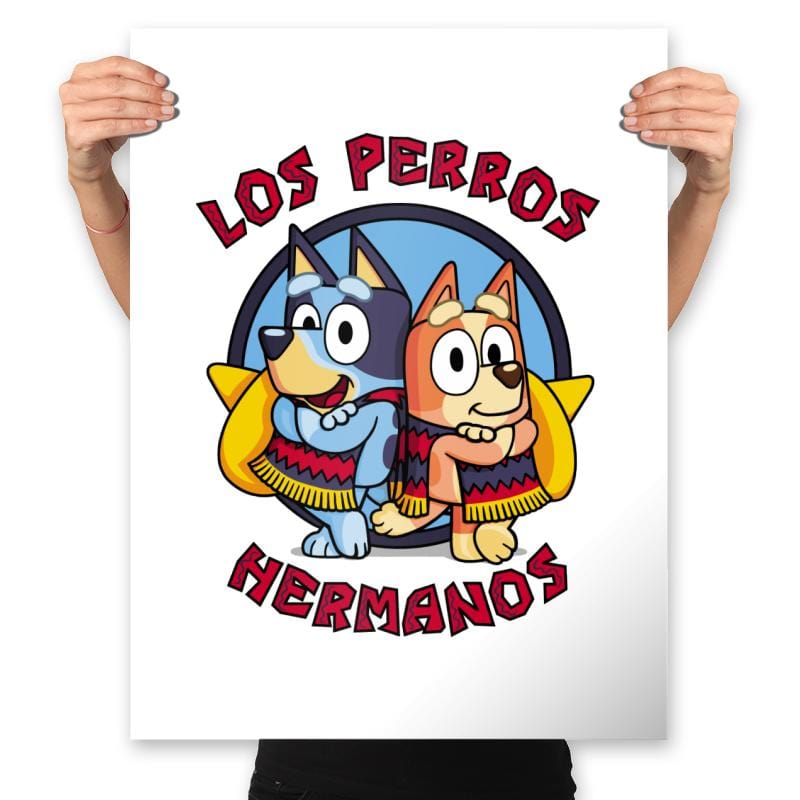 Los Perros Hermanos! - Prints Posters RIPT Apparel 18x24 / White