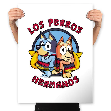 Los Perros Hermanos! - Prints Posters RIPT Apparel 18x24 / White