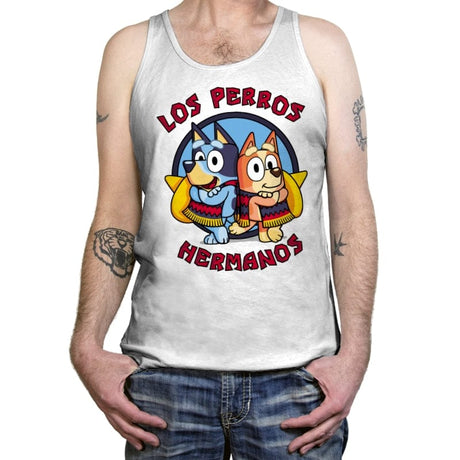 Los Perros Hermanos! - Tanktop Tanktop RIPT Apparel X-Small / White