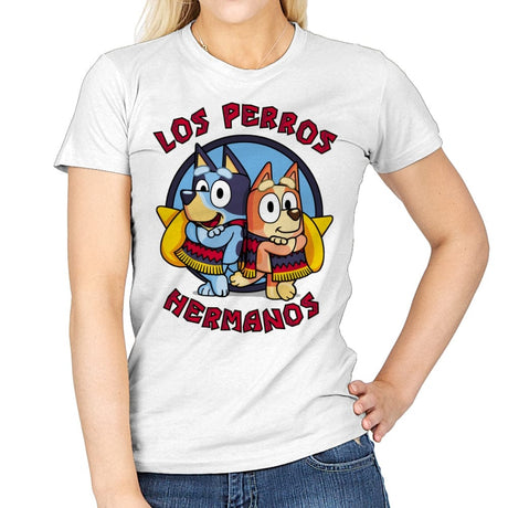 Los Perros Hermanos! - Womens T-Shirts RIPT Apparel Small / White