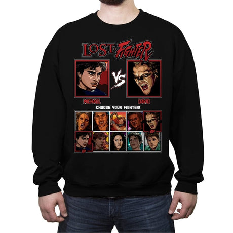 Lost Fighter - Crew Neck Sweatshirt Crew Neck Sweatshirt RIPT Apparel Small / Black