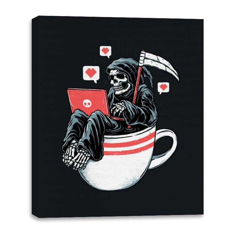 Love Death and Coffee - Canvas Wraps Canvas Wraps RIPT Apparel 16x20 / Black