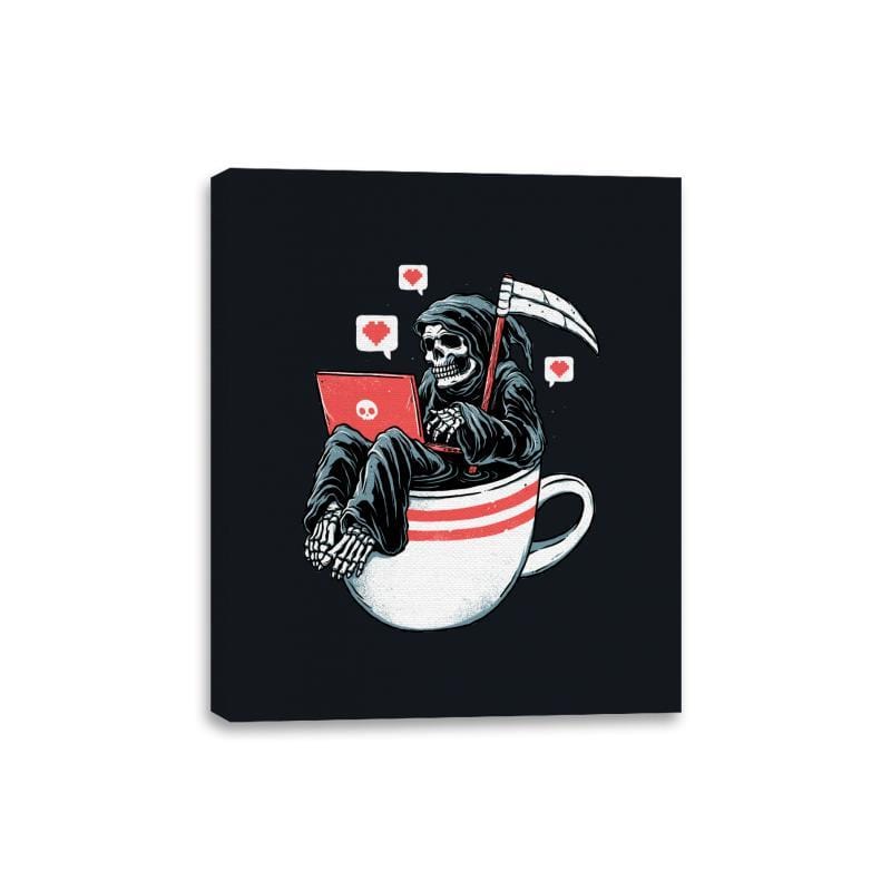 Love Death and Coffee - Canvas Wraps Canvas Wraps RIPT Apparel 8x10 / Black