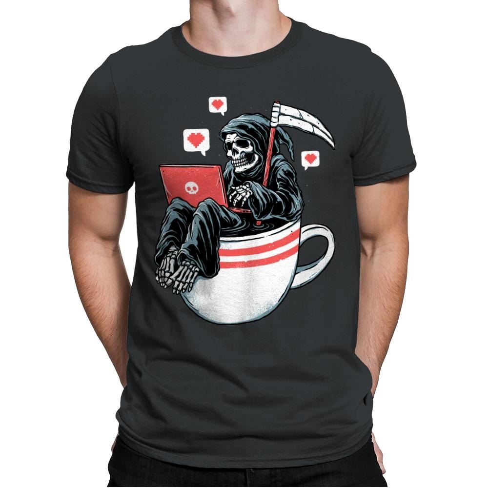 Love Death and Coffee - Mens Premium T-Shirts RIPT Apparel Small / Heavy Metal