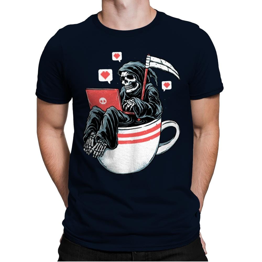 Love Death and Coffee - Mens Premium T-Shirts RIPT Apparel Small / Midnight Navy