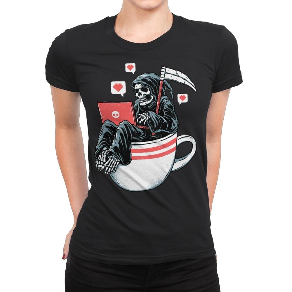 Love Death and Coffee - Womens Premium T-Shirts RIPT Apparel Small / Black