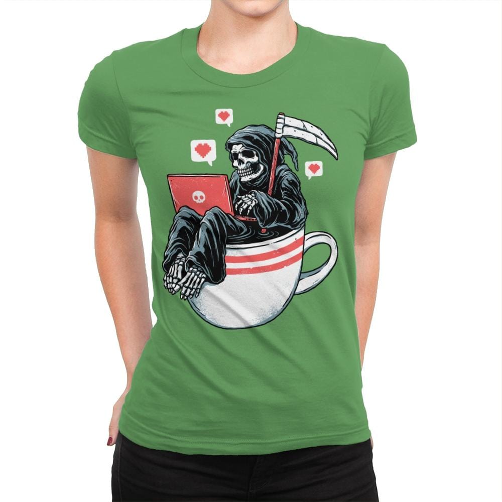 Love Death and Coffee - Womens Premium T-Shirts RIPT Apparel Small / Kelly