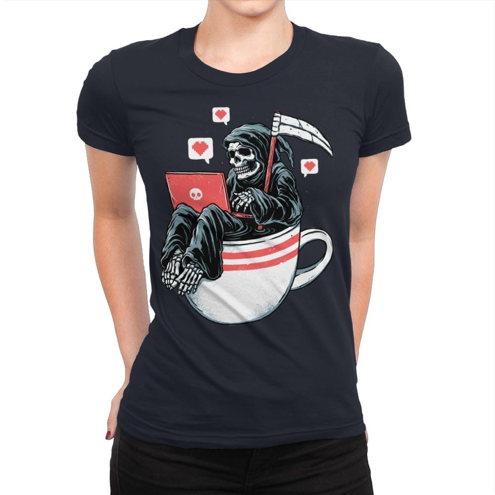 Love Death and Coffee - Womens Premium T-Shirts RIPT Apparel Small / Midnight Navy