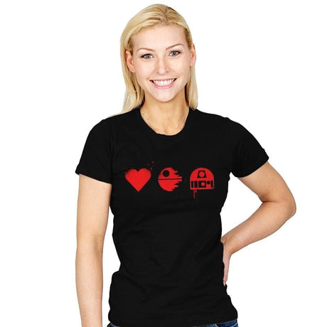 Love, Death and Droids - Womens T-Shirts RIPT Apparel Small / Black