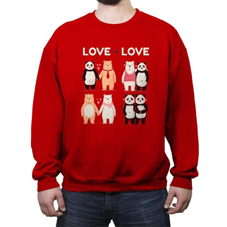 Love Is Love  - Crew Neck Sweatshirt Crew Neck Sweatshirt RIPT Apparel Small / Red