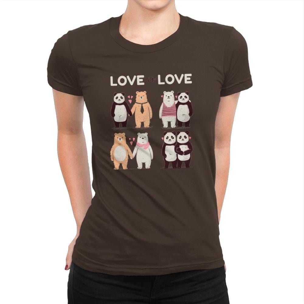 Love Is Love  - Womens Premium T-Shirts RIPT Apparel Small / Dark Chocolate