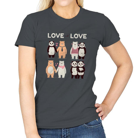 Love Is Love  - Womens T-Shirts RIPT Apparel Small / Charcoal