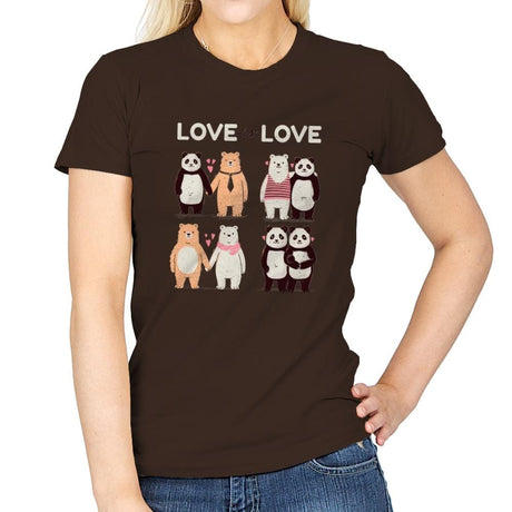 Love Is Love  - Womens T-Shirts RIPT Apparel Small / Dark Chocolate