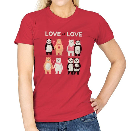 Love Is Love  - Womens T-Shirts RIPT Apparel Small / Red