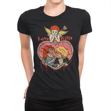Love Kills - Womens Premium T-Shirts RIPT Apparel Small / Black