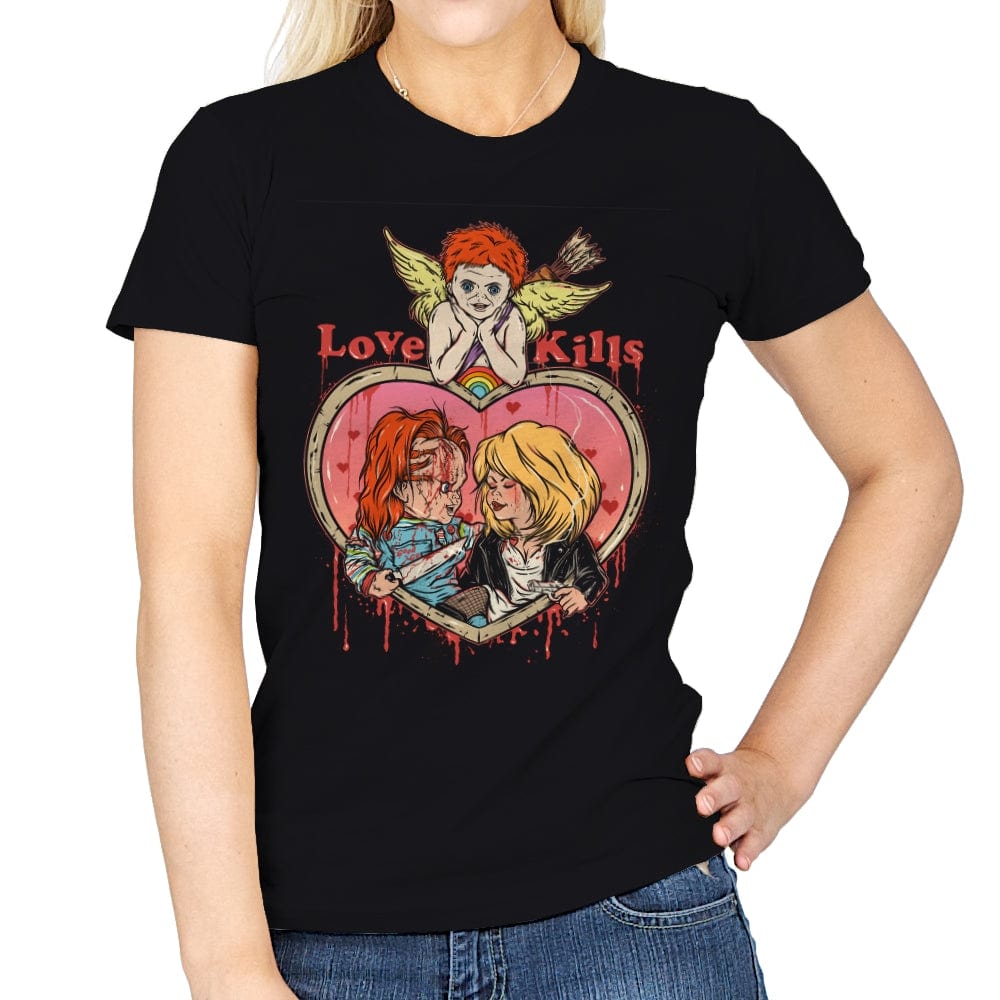 Love Kills - Womens T-Shirts RIPT Apparel Small / Black