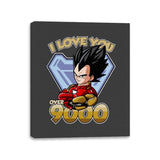 Love Over 9000 - Canvas Wraps Canvas Wraps RIPT Apparel 11x14 / Charcoal